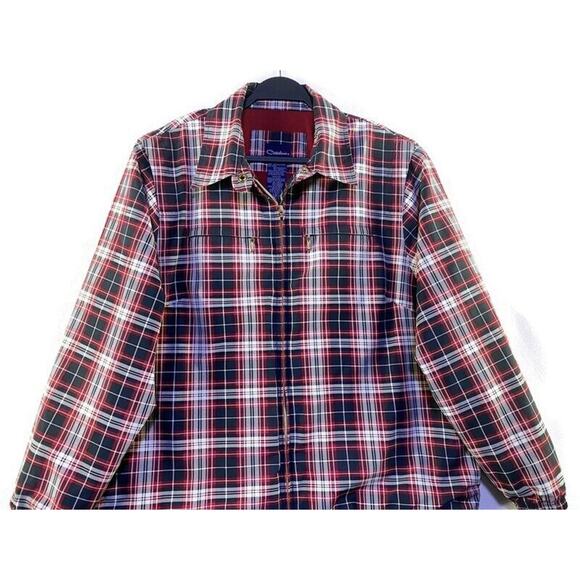 Catalina Windbreaker Jacket Women's Extra Large Red Plaid Lined - Picture 6 of 9